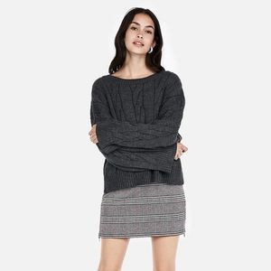 Express Womens Cable Knit Wide Sleeve Sweater Gray Small New Without Tags